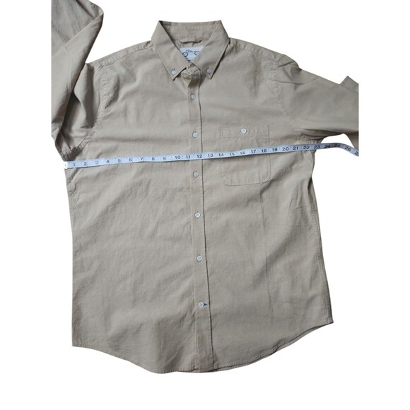 Mugsy Organic Cotton Preppy Oxford Shirt Mens Large Dakars Light Tan Button Down - Picture 7 of 9